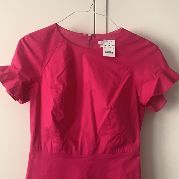 J.Crew Factory Pink Ruffle Sleeve Sheath Dress Size 0 - Picture 3 of 4